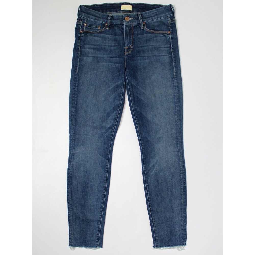 Mother The Looker Ankle Fray Medium Wash Stretch Jeans Made in USA Women Size 27
